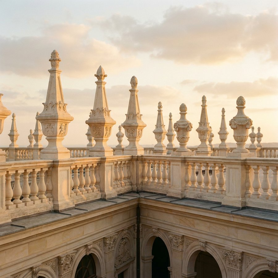 CLADECO® pinnacles installed along a rooftop parapet